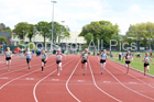Girls under-13s 100 metres, 2019 North Eastern Track and Field Champs., Middlesbrough. Photo:  David T. Hewitson/Sports for All Pics